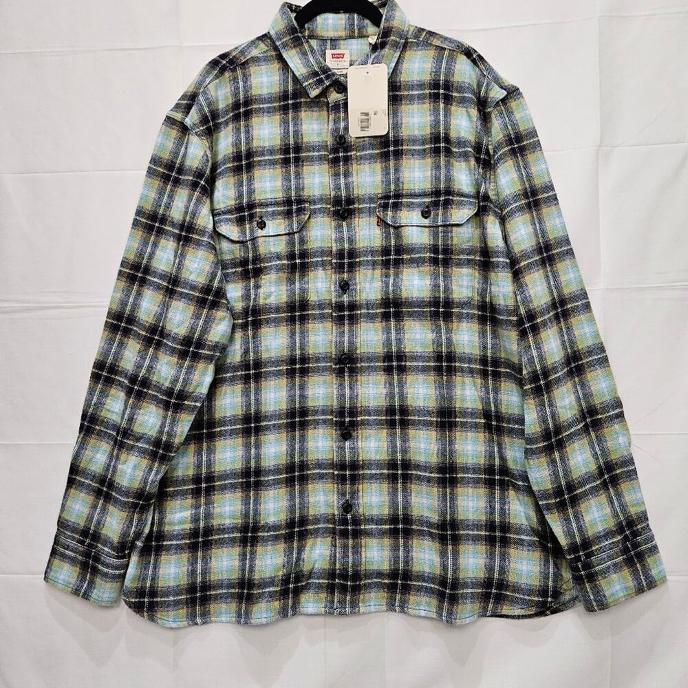 Levi's Flannel Long Sleeve Plaid Checkered Pattern Shirt Large